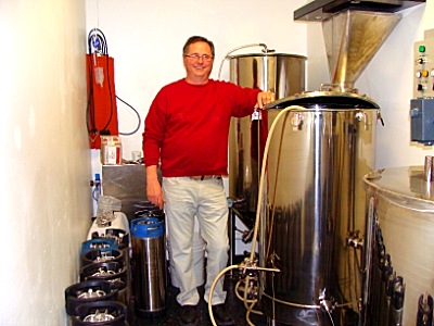 Steve Fazzary in his new all-grain brewery
