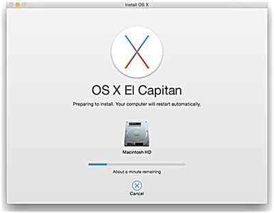 OS X El Capitan Installing