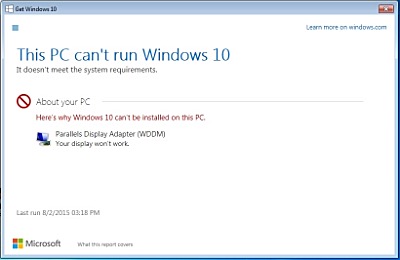 Windows 10 - Parallels