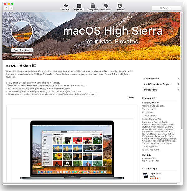 Installing macOS High Sierra